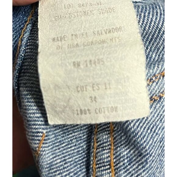 Vintage 90s Ocean Drive Grunge style Blue Denim Jeans Sz 34 100% cotton - Picture 4 of 4